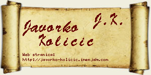 Javorko Količić vizit kartica